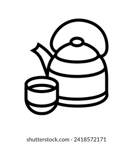 chinese tea chinese cuisine line icon vector. chinese tea chinese cuisine sign. isolated contour symbol black illustration