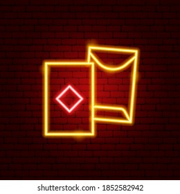 Chinese Tea Neon Sign. Vector Illustration of Package Promotion.