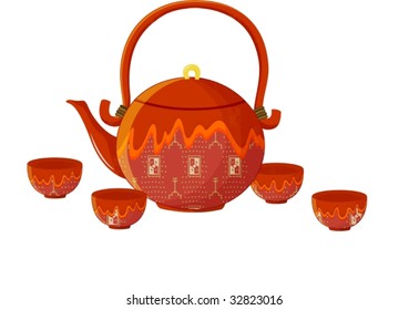 Té y tazas chinos