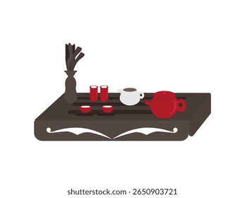 It is a Chinese tea set illustration.