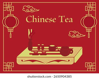It is a Chinese tea set illustration.