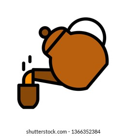 Chinese Tea vector, Beverage filled style icon editable stroke