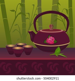 Chinese Tea : Vector illustration, isolated objects.