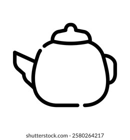 Chinese Teapot Icon in Line Style