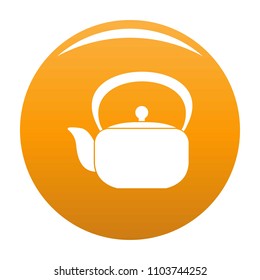 Chinese teapot icon. Simple illustration of chinese teapot vector icon for any design orange