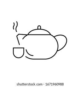 Chinese teapot line style icon