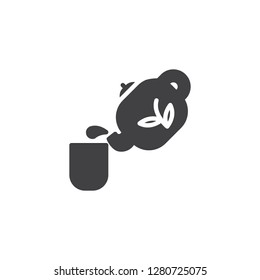 Chinese teapot and tea cup vector icon. filled flat sign for mobile concept and web design. Chinese tea ceremony simple solid icon. Symbol, logo illustration. Pixel perfect vector graphics