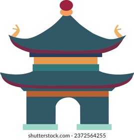 Chinese Temple  Flat Design Illustrations