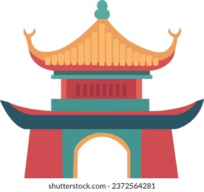 Chinese Temple  Flat Design Illustrations