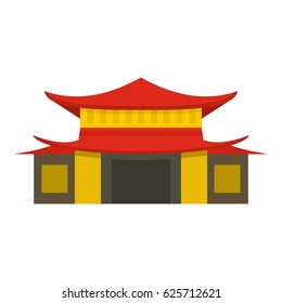 Chinese temple icon flat isolated on white background vector illustration
