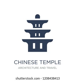 Chinese Temple icon. Trendy flat vector Chinese Temple icon on white background from Architecture and Travel collection, vector illustration can be use for web and mobile, eps10