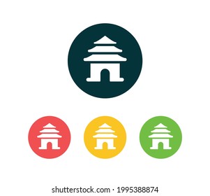 Ilustración vectorial del icono del templo chino. Concepto de patrimonio turístico