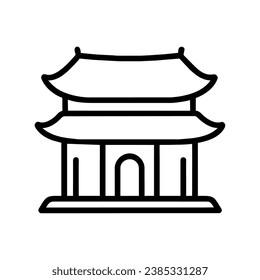 chinese temple icon vector isolated