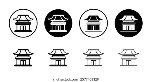Chinese temple icon Vector logo set flat