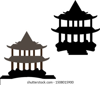 chinese temple icon and vector to work your design image
