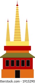 Chinese temple, illustration, vector on a white background.