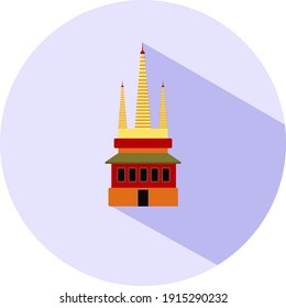 Chinese temple, illustration, vector on a white background.