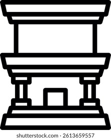 Chinese Temple Line Vector Icon Design