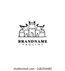 chinese temple logo cartoon design template icon black modern isolated vector illustration