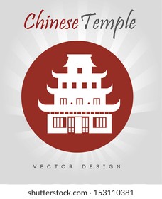 chinese temple over gray background vector illustration