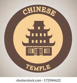 chinese temple over gray background vector illustration