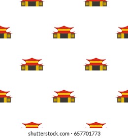 Chinese temple pattern seamless background in flat style repeat vector illustration