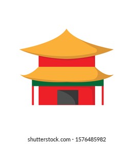 Chinese temple simple illustration clip art vector