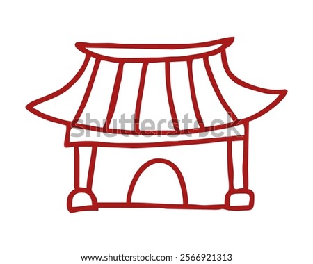 Chinese temple vector handdrawn icon. Modern, simple flat vector illustration for website or mobile app.Japonese temple symbol, logo illustration. Pixel perfect vector graphics
