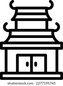 Icono del vector del templo chino Ilustración del diseño
