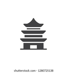 Chinese Temple vector icon. filled flat sign for mobile concept and web design. Pagoda building simple solid icon. Symbol, logo illustration. Pixel perfect vector graphics