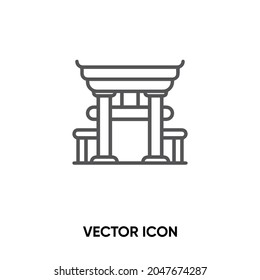 Chinese temple vector icon. Modern, simple flat vector illustration for website or mobile app.Japonese temple symbol, logo illustration. Pixel perfect vector graphics	