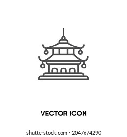Chinese temple vector icon. Modern, simple flat vector illustration for website or mobile app.Japonese temple symbol, logo illustration. Pixel perfect vector graphics	