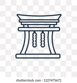 Chinese Temple vector outline icon isolated on transparent background, high quality linear Chinese Temple transparency concept can be used web and mobile