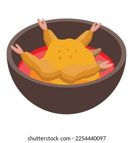 Chinese tempura icon isometric vector. Fried shrimp. Seafood dish