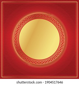 Diseño vectorial de patrones de círculo dorado con temática china