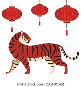Chinese tiger. Symbol of the new year 2022