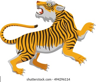 chinese tiger vector cartoon illustration
