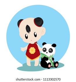 Chinese Toddler and Baby Panda