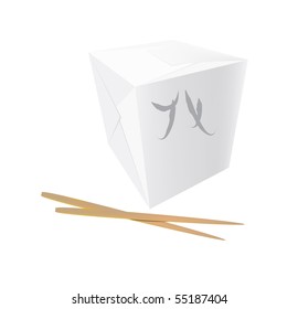 Chinese To-Go Box and Chopsticks