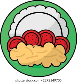 Huevos de tomate chinos stir grifo Concepto vector contorno diseño de iconos de color, símbolo de cocina asiática, signo de plato famoso, ilustración de comida callejera