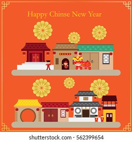 Chinese Town Celebrate Party New Year 2017 Background