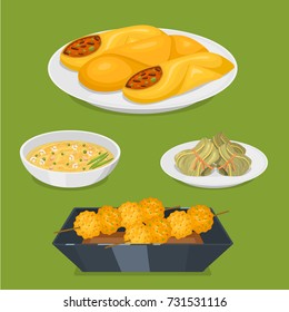 Chinese tradition food dish delicious cuisine asia dinner meal china lunch cooked vector illustration