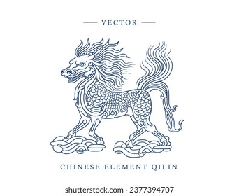 Chinese traditional art pattern unicorn qilin