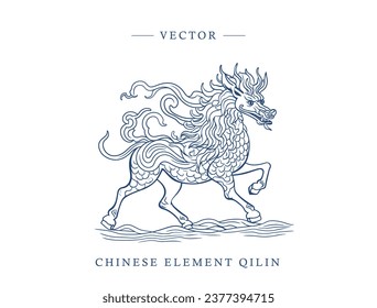 Chinese traditional art pattern unicorn qilin