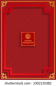 Chinese traditional and asian elements background template on paper color Background.