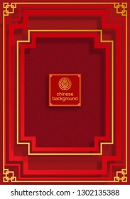 Chinese traditional and asian elements background template on paper color Background.