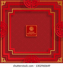 Chinese traditional and asian elements background template on paper color Background.