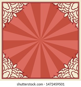 Chinese Traditional Background, With The Floral Window Frame
