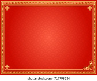 Chinese Traditional Background, The Great Wall Style Frame 