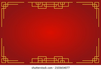 Chinesisches traditionelles Hintergrundmuster und Kopienraum, Chinesisches Neujahr, traditioneller geometrischer Hintergrund, chinesisches Rot und Gold